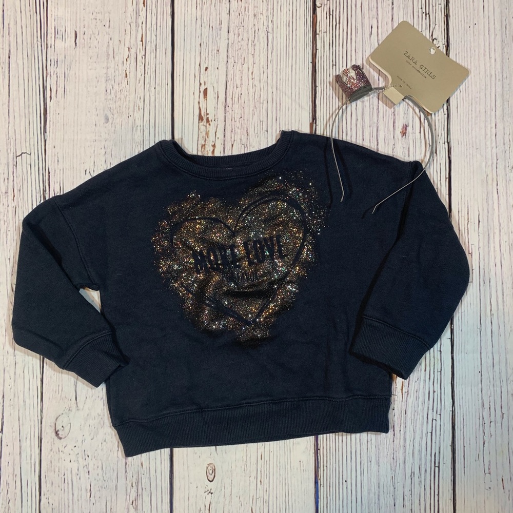 Glitter Print Sweatshirt n Glitter Crown Headband